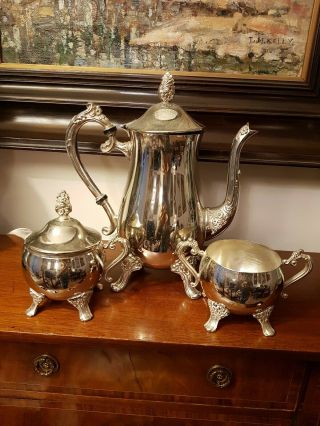 Vintage Three Piece Silver Plated Coffee Tea Set