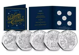 The Christmas Pantomime 50p Coin Set 2019 Snow White Cinderella Rare Only 4995