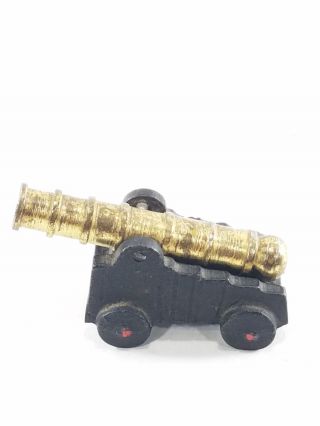 Vintage Cast Iron Brass Miniature Cannon Antique Military War History