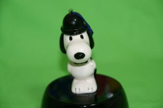 Rare Vintage Peanuts Snoopy Ceramic Ornament " Snoopy In Bowler Hat With Umbrella