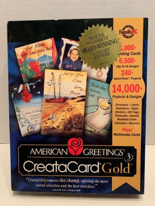 American Greetings Creatacard Gold Version 3 CD - ROM Windows 95/98 Rare Vintage 2