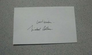 Michael Collins Signed 3x5 Index Card Autograph Apollo 11 (rare)