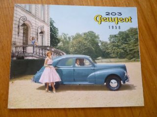 Fabulous Rare 1958 Peugeot 203 De Luxe Saloon Uk Market Brochure