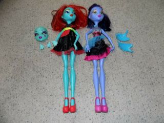 2 Rare 28 inch Tall Monster High Dolls Gore Geous Ghoul Voltageous & Accessories 2