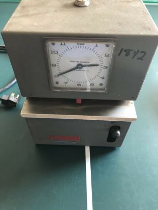 Lathem Mechanical Time Clock Recorder Vintage Industrial Deco Rare