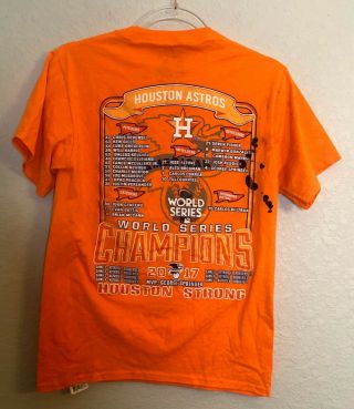 Houston Astros Orange World Series Champion 2017 T Shirt Size Small Rare HStrong 3
