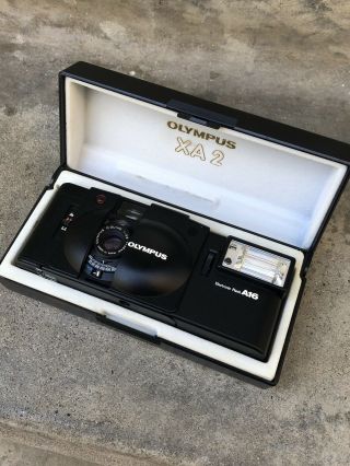 【rare W/a16,  Near In Box】olympus Xa2 Point & Shoot Film Camera From Japan