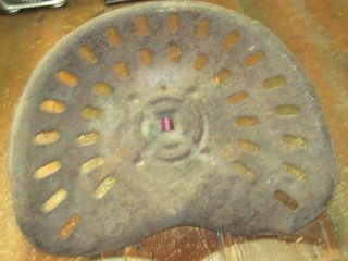 Vtg Stamped Tractor Seat Steel Metal Iron Implement Farm Deere Ac Ih Oliver Mm