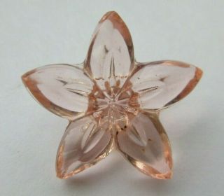 Lovely Antique Vtg Pale Pink Depression Glass Button Flower Shape 3/4 " (d)