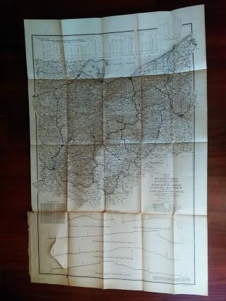1896 Railroad Map Canal Routes Oh River Z&or K.  C.  C&o B&o L&h K&m Cp&v N&w Rr