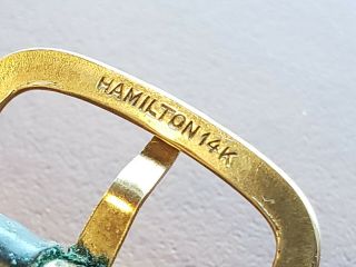 EK2 RARE 14K SOLID YELLOW GOLD 16mm HAMILTON ' 40s SIGNED BUCKLE WATCH BAND STRAP 3