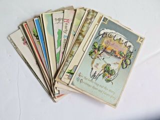 Antique Postcards 26 Mixed Christmas Years Easter Most If Posted 1900 - 1920