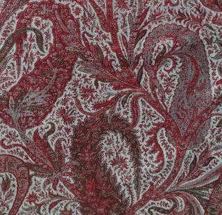 19th Century Victorian Woven Wool Paisley Shawl Fragment 212