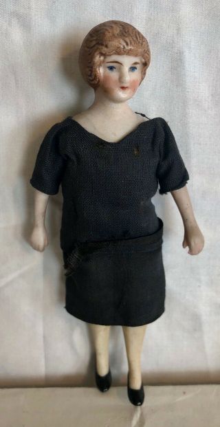 Wonderful Vintage Doll House Lady - 4 3/4 " In Height - Prob.  Clothing