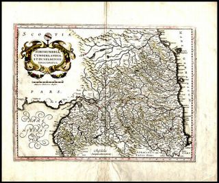 1636 Rare Henry Hondius Ii Engraved Hand - Colored Of Northen Wales And Scotland