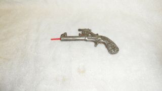 Rare 5 " Nickle Plated Figural Spring Cannon Cap Gun - Early
