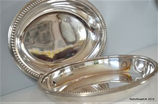 2 X Vintage Silver Plated Serving Dishes - 11 Inch