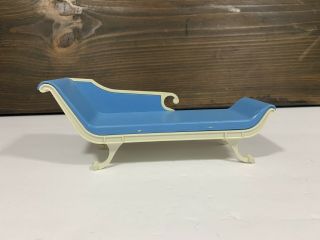 Vintage Topper Dawn Doll Blue Chaise Lounge Seat Couch Chair