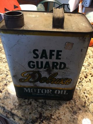 Antique Safe Guard Oil Can Deluxe Therm - X Co.  2 Gallon Very Rare Gc