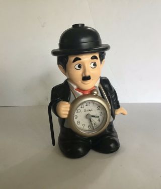 Rare Vintage Charlie Chaplin Talking Alarm Clock 7.  5”