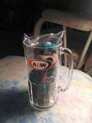 A & W Large Mug With A In Bag 1998 Root Beer Bear Rare Teal Color