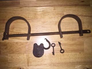Shackles Rustic Prison Guard Solid Metal Cast Iron Antique Style Handcuffs Wow