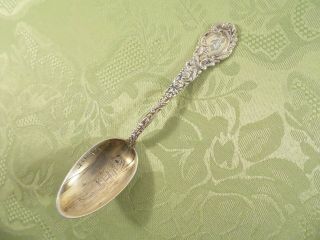 Sterling Souvenir Spoon Rare Engraved " Saltair " Resort In Utah By Wallace