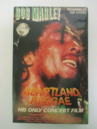 Rare Big Box Vhs Tape " Heartland Reggae " Bob Marley & Wailers Concert Film 1984