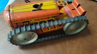 Vintage Antique Marx Mar Toys Wind Up Tin Climbing Tractor -