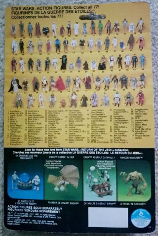 AT ST Driver Star Wars ROTJ 1983 Kenner RARE BOXED MOC CANADA 77 back 2