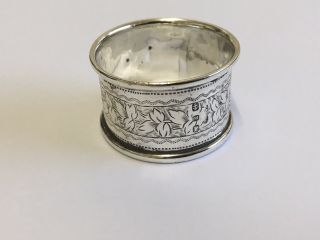 Pretty Victorian Solid Silver Napkin Ring By Saunders & Shepherd Birmingham 1898