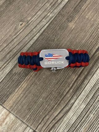 Goruck Survival Straps Rare Paracord Bracelet Dog Tag Red White Blue America