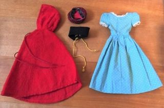 Vntg Barbie 1964 LITTLE RED RIDING HOOD 4 - Pc Cape,  Dress,  HTF Corset & Hat 3