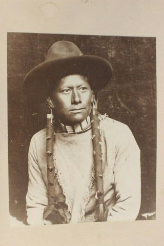 Antique Vintage Native American Photograph Kiowa Indian Portrait Large