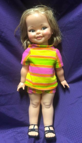 Vintage 1967 Ideal Giggles Doll With Clothes Outfit