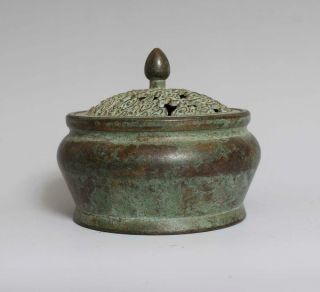 Perfect Antique Chinese Bronze Incense Burner With Lid Xuande Marked