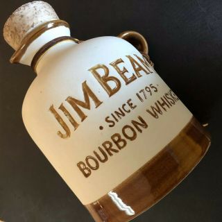 Jim Beam Bourbon Whisky Jug Vintage Pottery Decanter 1981 Rare (quart Empty)