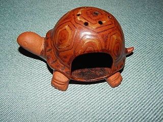 Rare Vintage Paul Marshall Pottery Brown Turtle Tea Light Holder 2