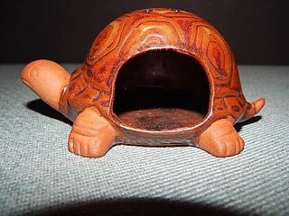 Rare Vintage Paul Marshall Pottery Brown Turtle Tea Light Holder 3
