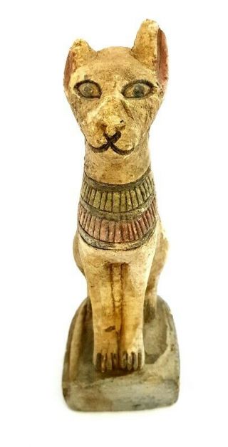 Very Rare Ancient Egyptian Goddess Bastet Dynasty 26 Statue Cat Sculpture Egypt