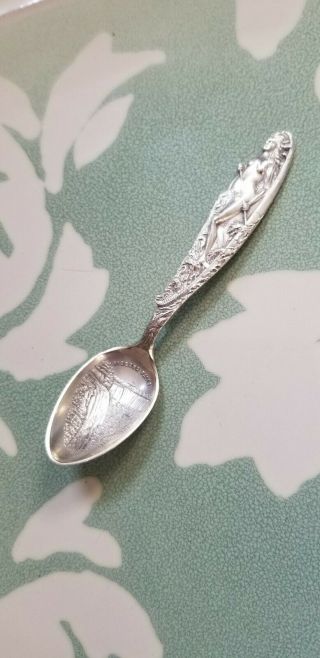 Antique Figural Niagara Falls Sterling Silver Souvenir Spoon No Mono