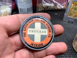 The Goodyear Tire And Rubber Company Jackson Trucker Id Rare Stunning Badge Pin.