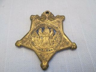 Antique Grand Army Of The Republic Star 1861 - 1866 Veteran Enamel Medal