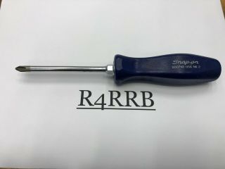 Rare Snap - On Tools Usa Dark Blue Hard Handle No.  2 Phillips Screwdriver Sddp42