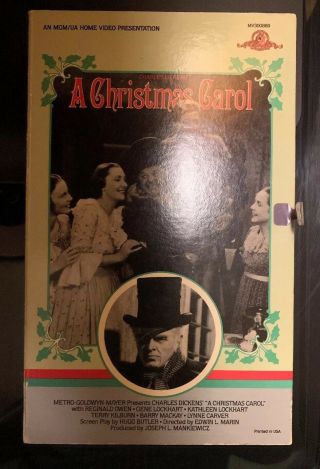 Mgm Charles Dickens A Christmas Carol Vhs - Rare Tray Type -
