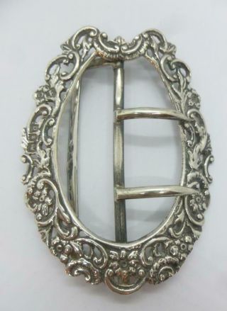 English Antique Victorian Silver Buckle Hm London 1897 Loewe Rosenthal