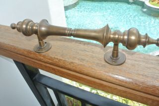 1 large DOOR handle pulls solid SPUN brass vintage aged old style 12 