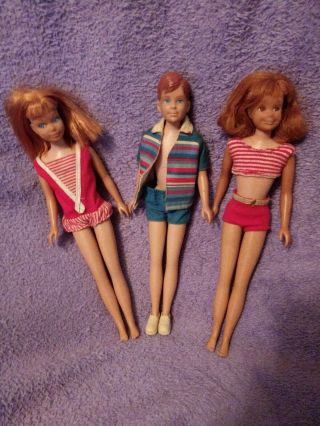 Vintage 1963 Mattel Scooter Skipper Ricky Doll Barbie Japan Doll Skipper Family