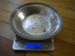 Vintage Sterling Silver.  925 Small Shallow Bowl Candy Nut Dish 66.  2 Grams