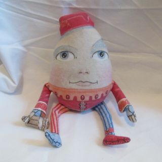 Rare Vintage Humpty Dumpty Stuffed Cloth Doll Toy Ny